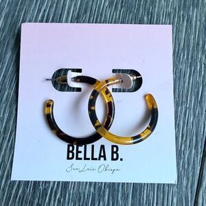 Bella B Tortoiseshell Acrylic Hoop Statement Earrings